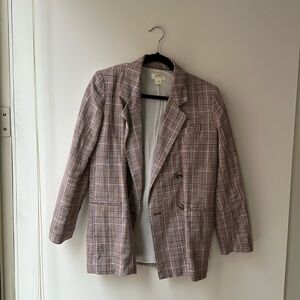 Anthropologie brown plaid blazer